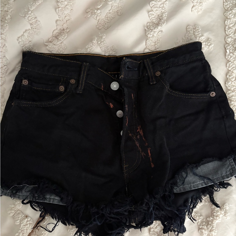 Levi Vintage 501 Black Denim Women Shorts